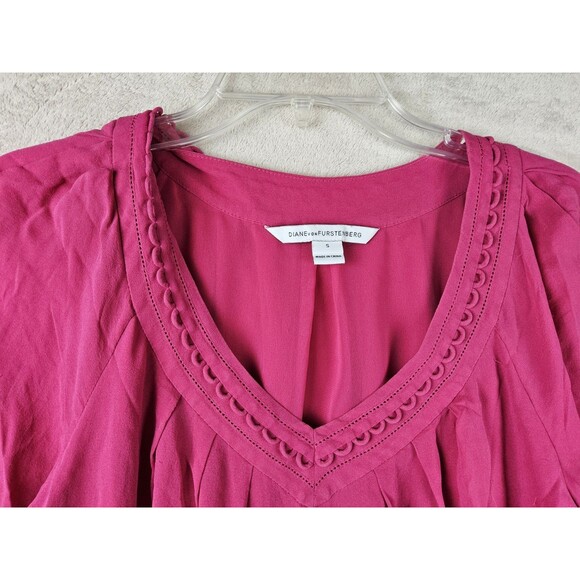 Diane Von Furstenberg Silk 3/4 Blouse Top Size S - Picture 3 of 5